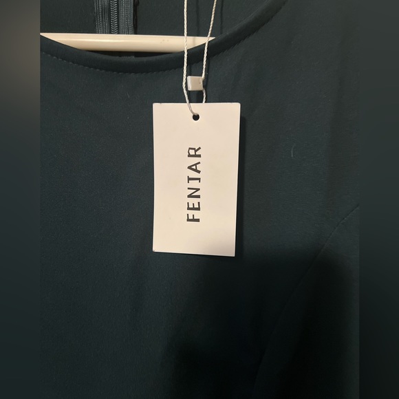 Womens Elegance Audrey Hepburn Style green 3/4 Ruffle Sleeve Swing A-line Dress - Picture 4 of 7